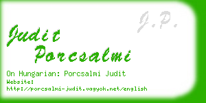 judit porcsalmi business card